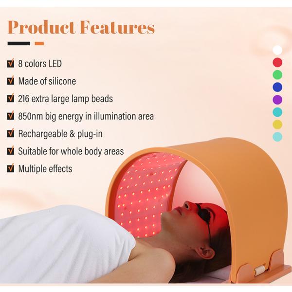 Latest 216 Lamps & 8-Color Silicone LEDs-lights Therapy Facial & Neck & Body Beauty Machine