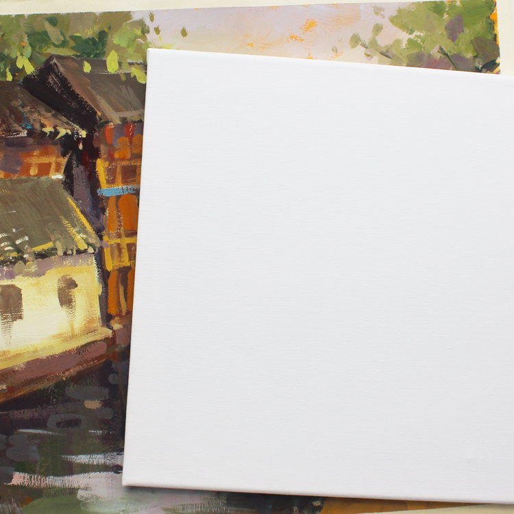 factory price 30x30cm square shape stretched canvas with wood frame