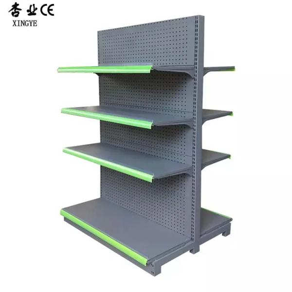 Xingye Factory Custom Size Color white hole back board gondolas supermarket shelf rack Q235 metal shelf