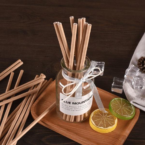 Individual Paper Straw 6mm*197mm Customized Logo Printed White Paper Straws for Decorating