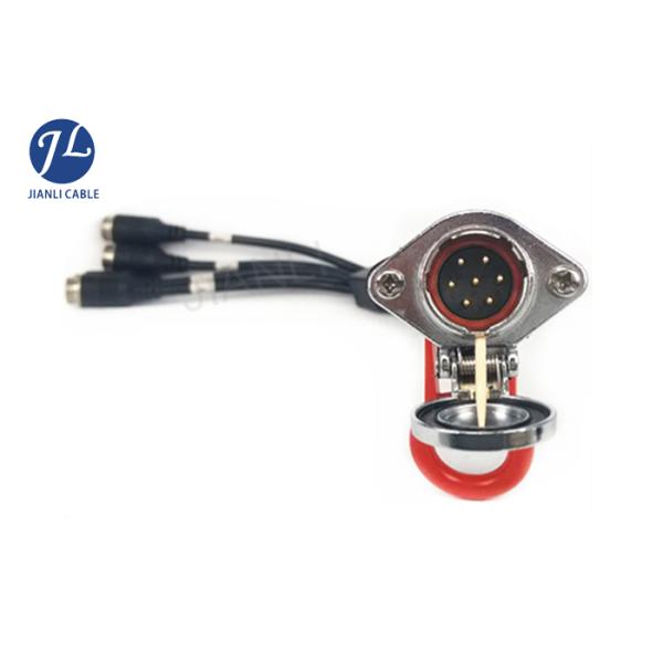 Trailer 7 Pin Sprial Rear View Camera Cable To 4 Cameras Male To Female