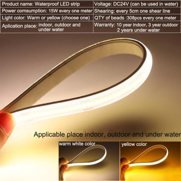 LED Linear light with outdoor waterproof exterior wall indoor living room ceiling 12V decoration Strip lights