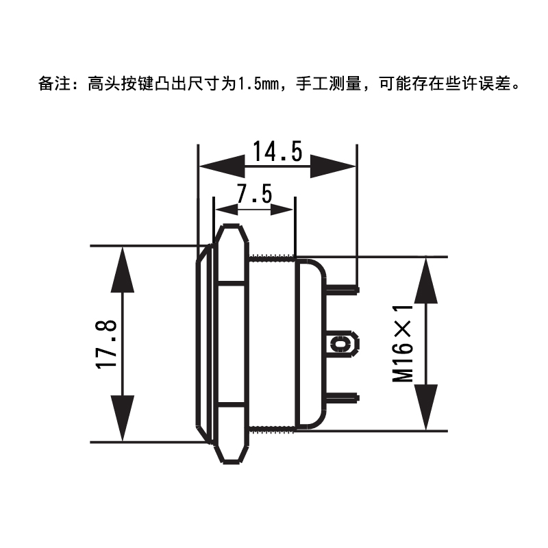 Industrial 12 Volt Momentary Power Switch 22mm Illuminated Metal Push Button 1NO Ring 4 Terminal IP67 CE for Max Voltage