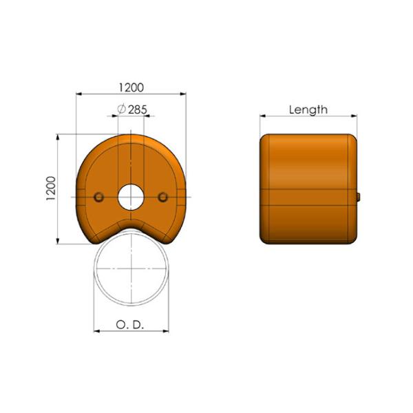 Flotaciones marinas para la colocación de tubos de flotación submarina / Flotaciones de tubos de HDPE