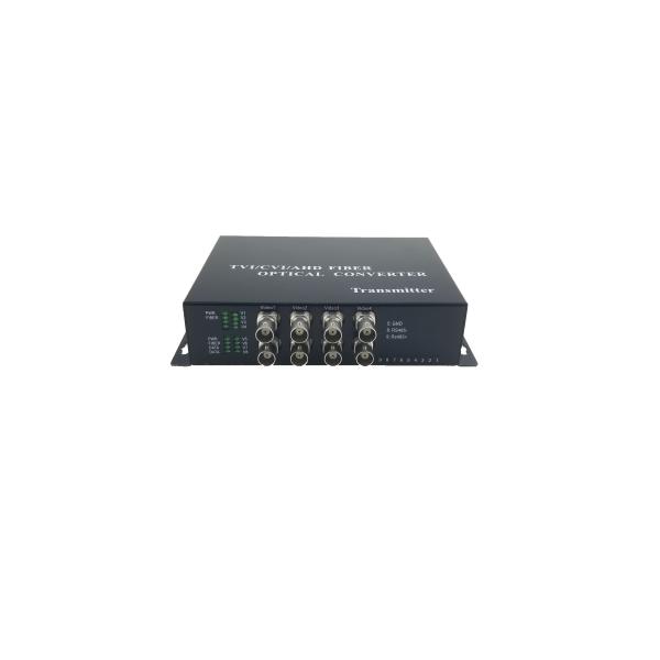 OEM 8ch 1080P AHD CVI TVI video optic fiber converter extender HD CCTV signals,with Reverse rs485&RS422&RS232 data,20KM