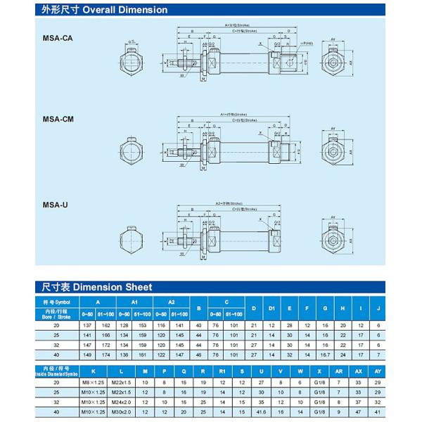 MA Stainless Steel Mini Cylinder
