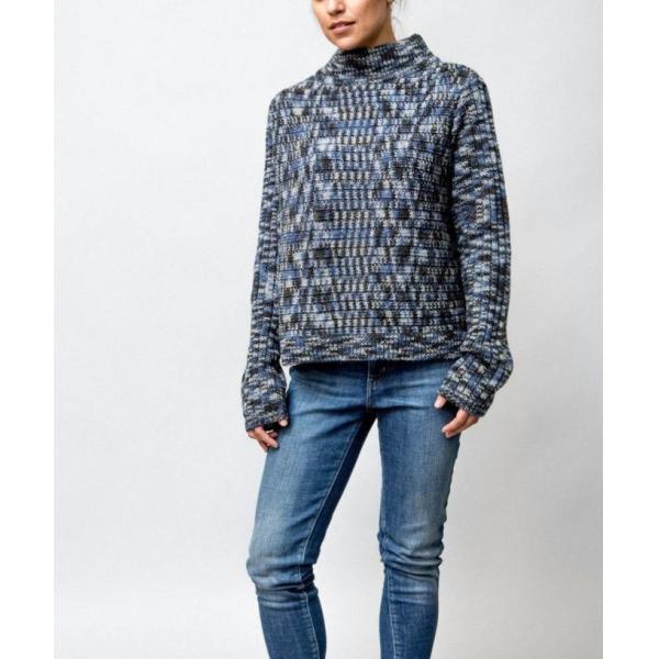 WOMEN'S 30% WOOL/70% ACRYLIC SPACE DYED KNITTED SWEATER