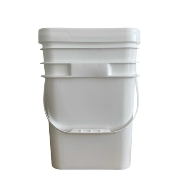 Material de PP/HDPE personalizado de fácil abertura, balde de plástico quadrado de 5 galões e 6 galões com alça