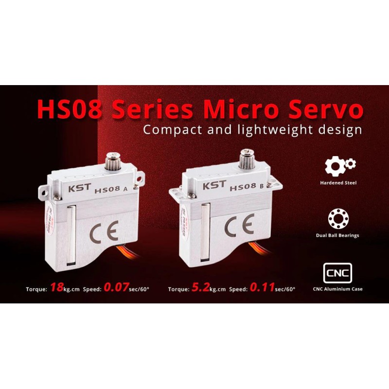 Hot Sales KST HS08-A HV Digital Metal Gear Lightweight 5.2kg.cm 0.11sec High-performance High Power RC Gliders Drone Pilots