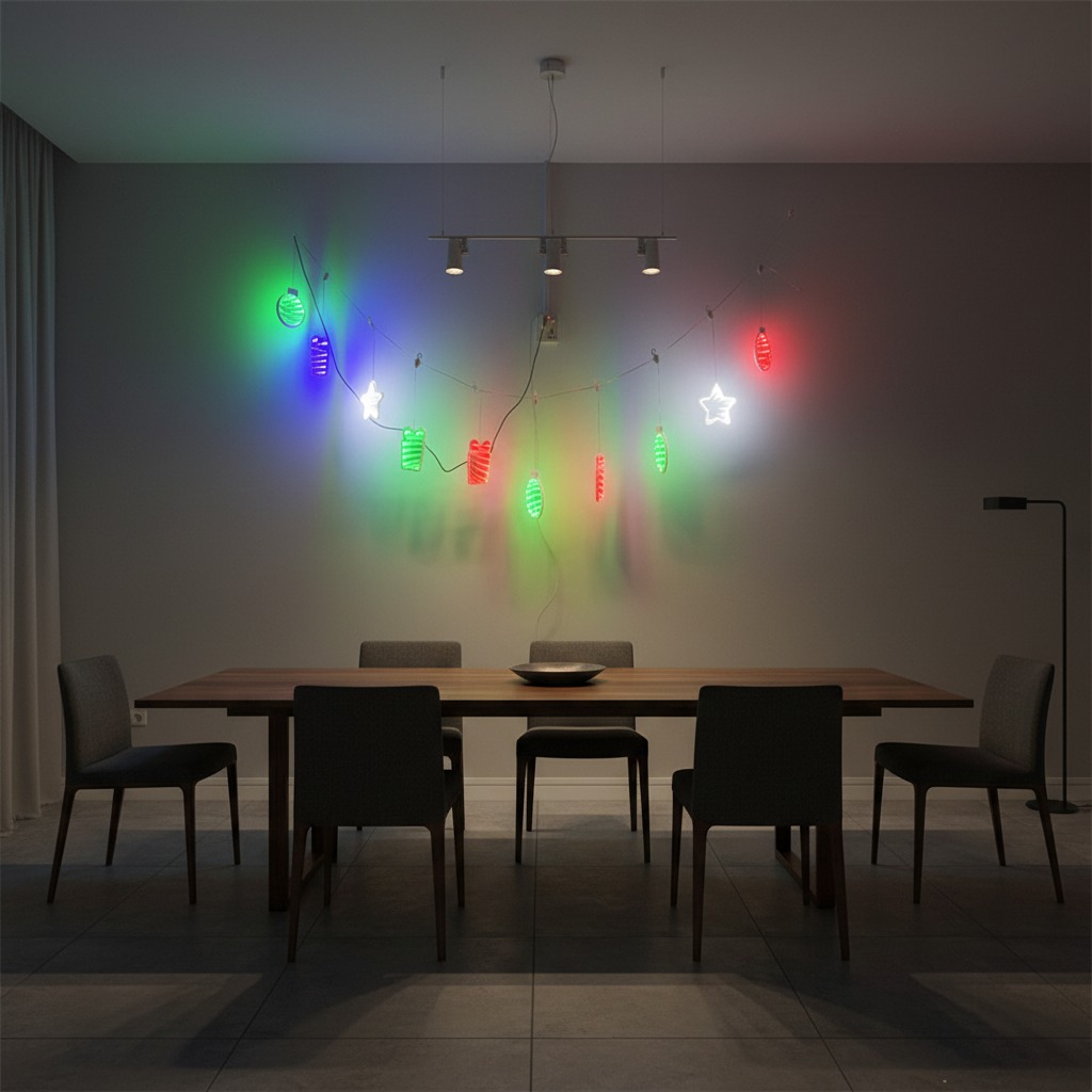 Christmas Tree LED Infinity Mirror String Light TP-QCJ 4.5 Inch Custom Multicolor Indoor Hanging Ground Insert Holiday Decor OEM Wholesale