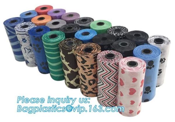 LED Flashlight Dog Waste Bag Dispenser Holder with Pet Waste Bag Poop Roll Bags, BPI ASTM D6400 EN13432 Approval Customi