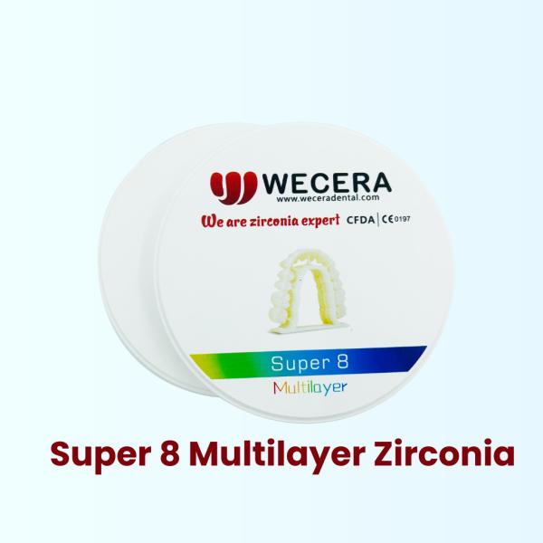 Dureur du bloc de zirconium pré-encapsulé en CAD/CAM ouverte à plusieurs couches 1200+HV Température de frittage 1350-1450C