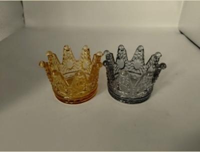 Glass Crown Decoration Candle Holder Ring Holder Clear Crystal Tealight Candle Holder Home Decorative Candles Glass Cup