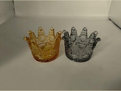 Glass Crown Decoration Candle Holder Ring Holder Clear Crystal Tealight Candle Holder Home Decorative Candles Glass Cup