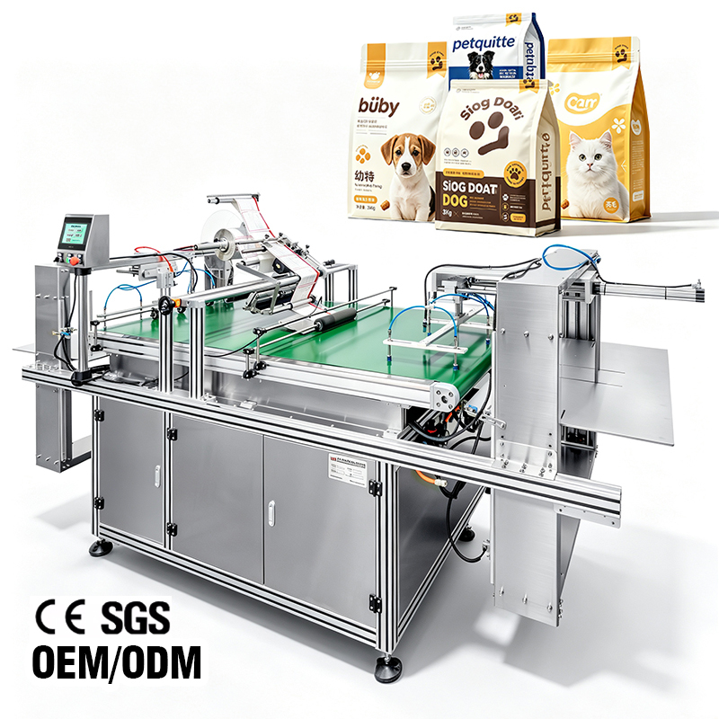 Multifunction Label Applicator Machine Full Automatic Flat Labeling Machine Cat Dog Food Bag Labeling Machine With High Quality