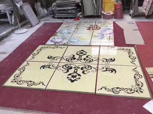 Rectangle Marble Floor Medallions For House Decorative 2.6g / Cm3 Bulk Density