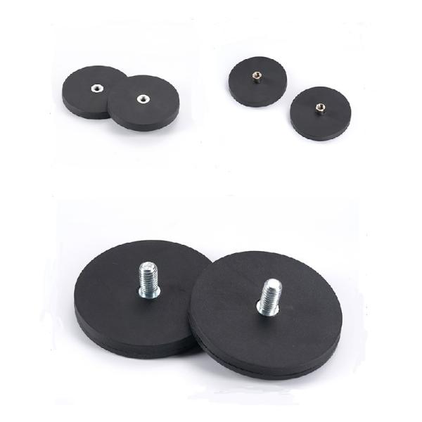 Customized Sizes NdFeB Magnet Rubber Coated Pot Magnet with Pulling Force ≤500LBS 226kg