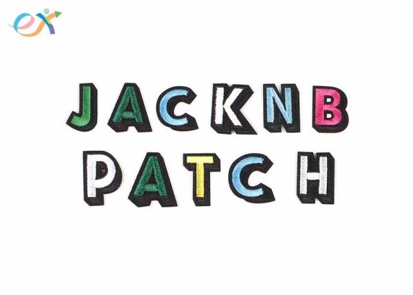 Colorful Custom Chenille Patches Embroidered Letter Iron On Non Woven Patches