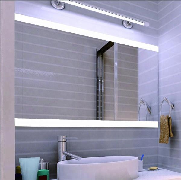 Espelho de banheiro de LED decorativo personalizado com alto-falante de música e forma retangular