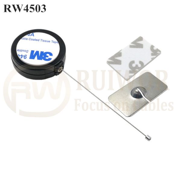 RW4503 Round Display Pull Box Plus Rectangular Adhesive Metal Plate
