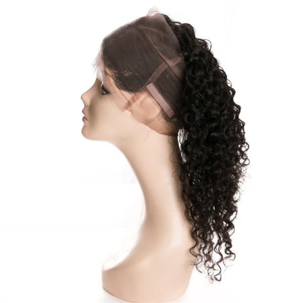Grade 8A Deep Wave 360 Lace Frontal Closure Human Hair Extension No Tangle
