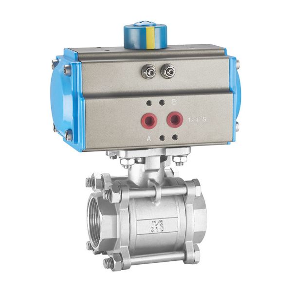 3 Piece Female Thread Pneumatic Ball Valve Stainless Steel Ball Valve NPT BSP Thread Valve for Water Gas Oil Pipeline
