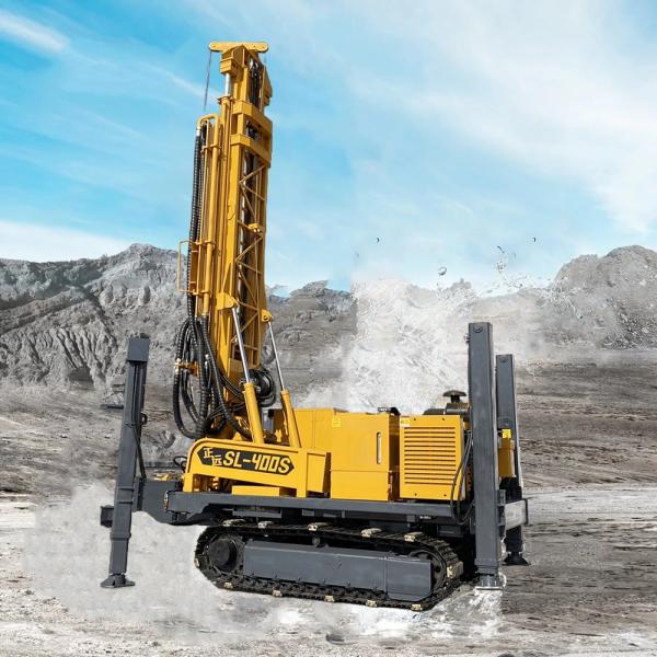 High Frequency 97KW Crawler Water Well Drilling Rig 400m Deep Well Drilling Rig