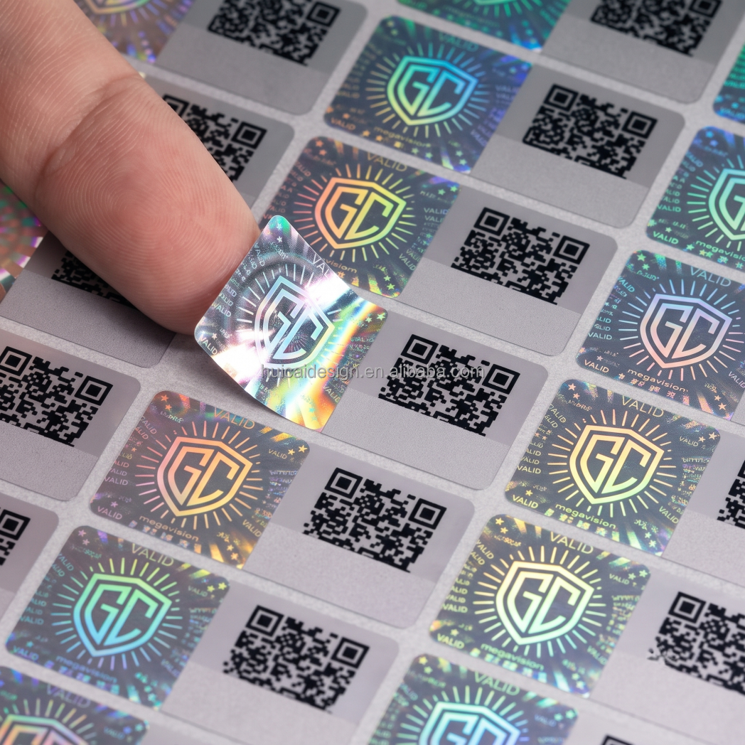 Custom Laser Holographic Sticker Security Label Anti Tamper Evident Seal with Barcode QR Code for Packaging Protection