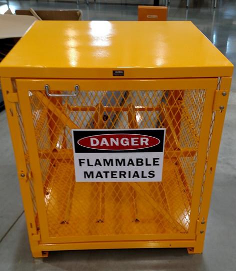 Yellow Gas Cylinder Storage Cages Used For Gas Tank And Cylinder Locker