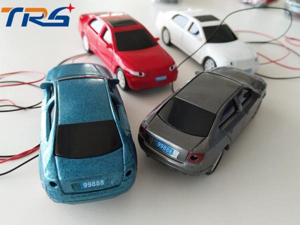 1:50 scale ABS plastic  model painted  light car with LED for HO scale model train layout