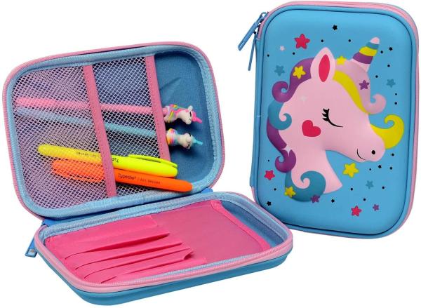 Waterproof 3D Unicorn EVA Pencil Case Pantone Color Embossing Logo