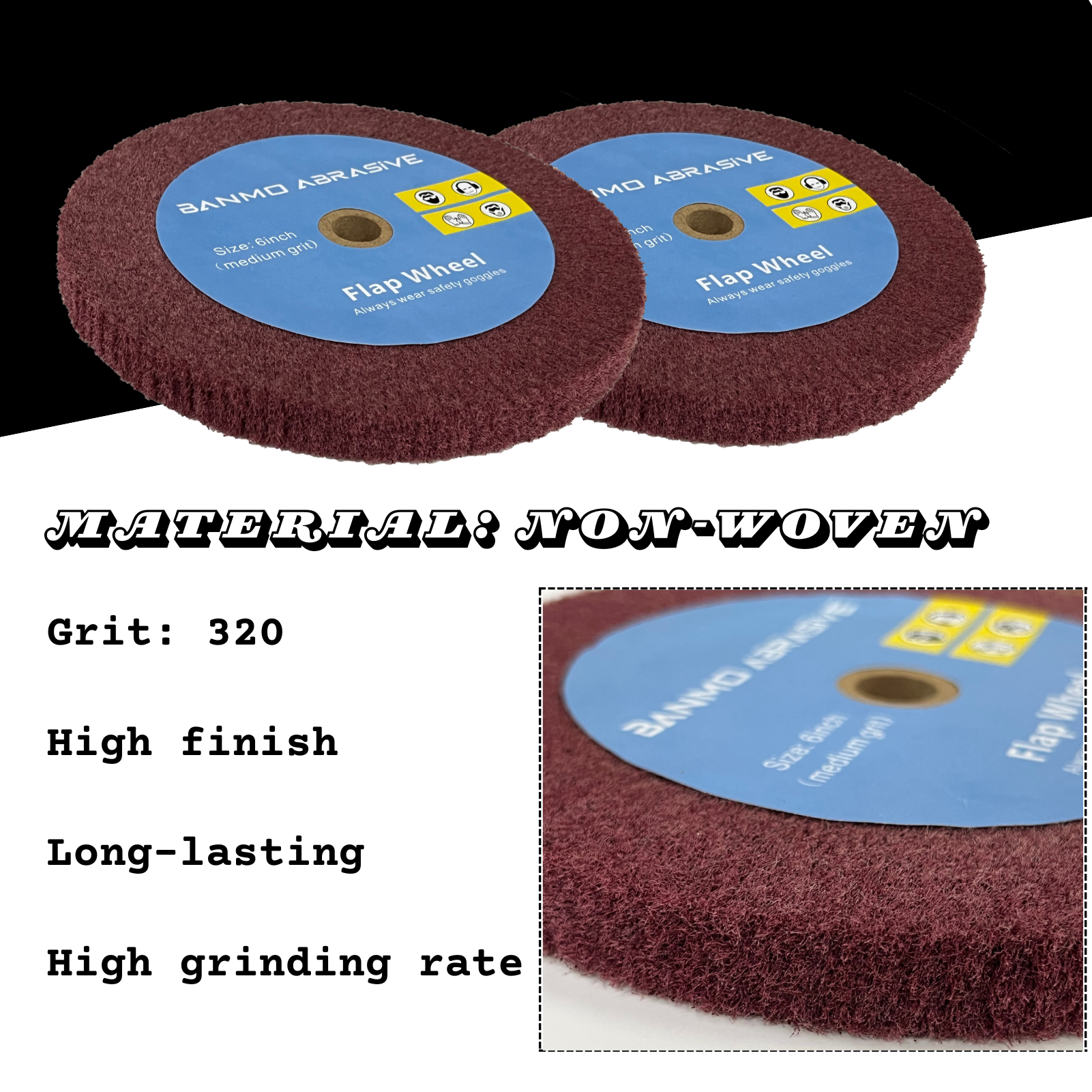 Non-Woven Nylon Fiber Abrasive Flap Wheel Buffing Wheel for Stainless Steel Grinding & Polishing