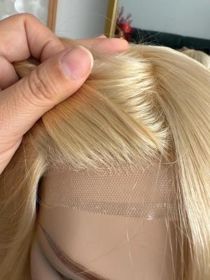 Perruques personnalisées brun moyen pour femmes, perruque avant en dentelle blonde densité 130%