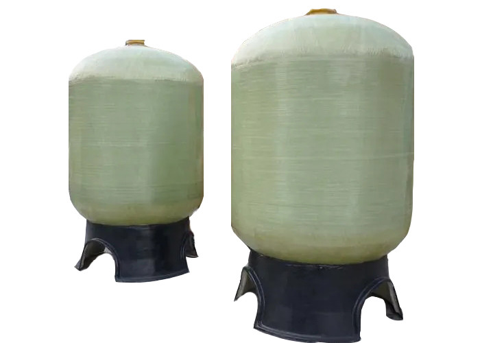 Cylindrical Shape FRP Pressure Filter Tank , UV Resistant FRP Softener Vessel OEM