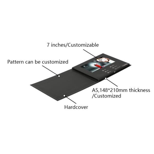 7 inch HD LCD Video Brochure Card Full Color 256MB Memory Hard paper material