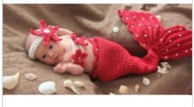 Baby Photography Prop Crochet Knitted Baby Hats Girl Boy Baby Costume Mermaid style