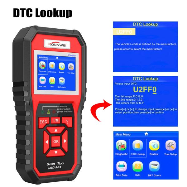 KW850 Automotriz Code Reader , Auto Car Diagnostic Tool OBD2 Scanner 1 Years Warranty