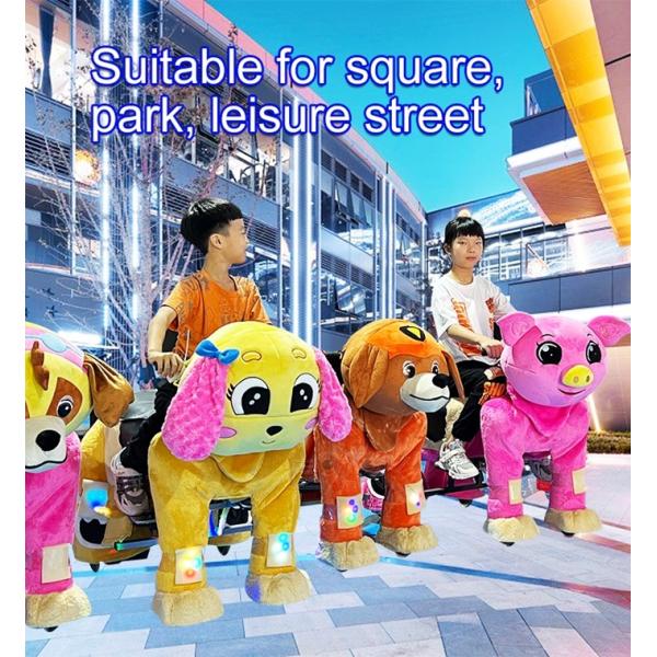 1 Player Funfair Wheel Ride Plush Animal Led Lights Kids Walking Toy
