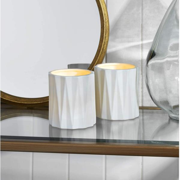 ODM OEM Scented Candle Jar Fancy Elegant Gloss White Ceramic Candle Jar