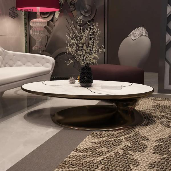 Нержавеющая сталь мебели стола искусства мрамора верхней части живущей комнаты