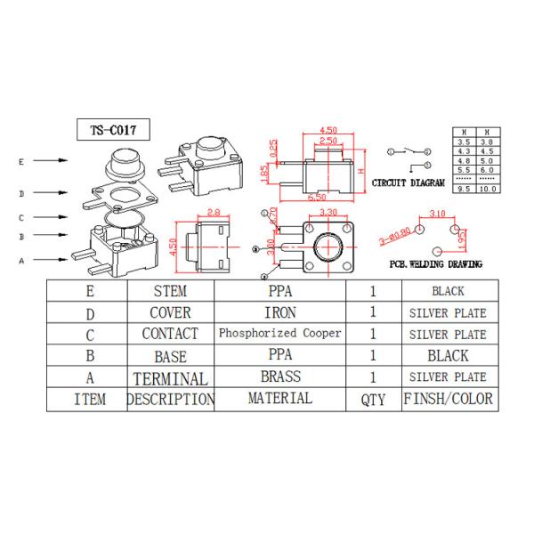 Lead Free Micro Momentary Push Button Switch Momentary Operation Type