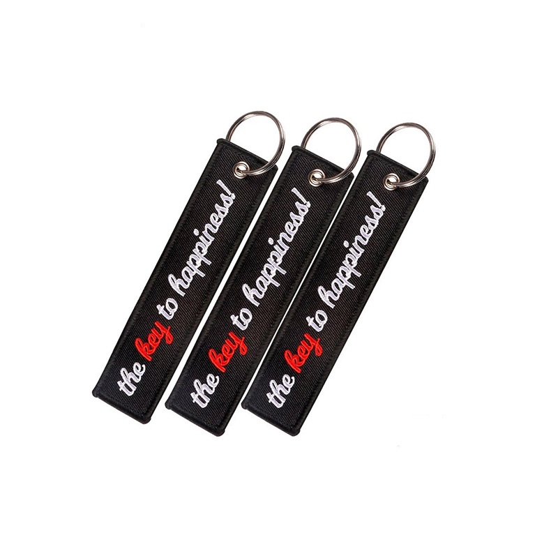Free Sample Fabric Key Chain Custom Embroidered Aviation Key Chain Embroidery Keychain