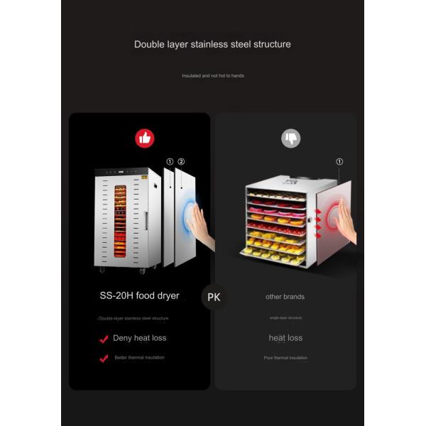 18-layer Manual Electric Food Dehydrator Dryer for Dehydrating Fruits and Vegetables