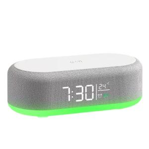 ETEK Bluetooth 5.3 多機能スピーカー 温度ディスプレイ 時計 1200mAh バッテリー 15W ワイヤレス充電 52mm 5W ドライバー