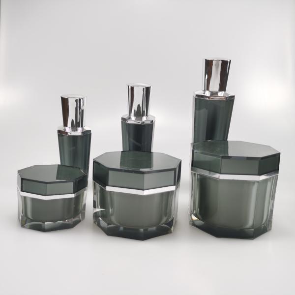 50g 120g 150g 200g Jarrón de crema acrílica de forma octogonal para envases cosméticos finales OEM / ODM