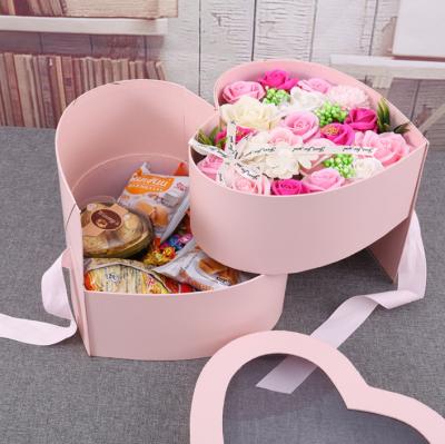 Exquisite Gift Packaging Boxes Romantic Round Double Layer Rotating Soap Flower Box