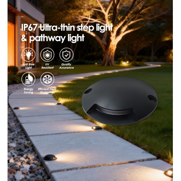 LED Inground Light Ultra-thin IP67 Waterproof 1W Aluminum Material DC24V For Wall Stairs
