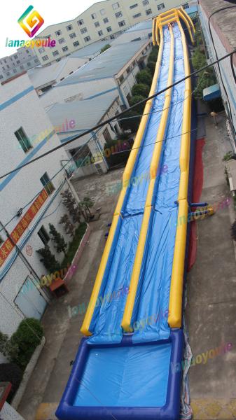 Anti - UV Long  Inflatable Water Slide Park Amusement Slide Park On Land