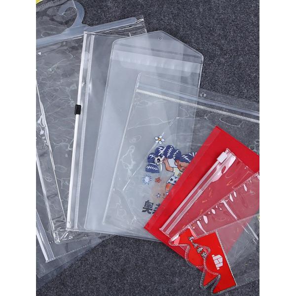 PVC Transparent Plastic Zipper Bag Hook Bag Clothing Tag Label k Bag