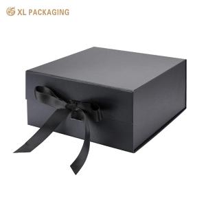 Black Magnetic Gift Box with Ribbon Closure | Eco-Friendly